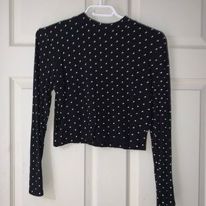 Divided long sleeve crop top